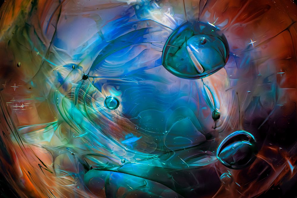 USA-Colorado-Fort Collins. Close-up of borosilicate glass handmade marble globe.